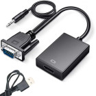 VGA-HDMI adapter-konverter D-Subi, heli- ja USB-kaabliga, Full HD, 3,5 mm helipistikuga