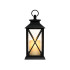 Dekoratiivne LED-latern patareitoitel elektrilise küünlaga, must, 28cm x 14cm x 14cm