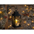 Dekoratiivne LED-latern patareitoitel elektrilise küünlaga, must, 28cm x 14cm x 14cm