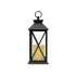 Dekoratiivne LED-latern patareitoitel elektrilise küünlaga, must, 28cm x 14cm x 14cm