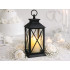 Dekoratiivne LED-latern patareitoitel elektrilise küünlaga, must, 28cm x 14cm x 14cm