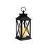Dekoratiivne LED-latern patareitoitel elektrilise küünlaga, must, 28cm x 14cm x 14cm