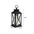 Dekoratiivne LED-latern patareitoitel elektrilise küünlaga, must, 28cm x 14cm x 14cm