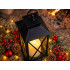 Dekoratiivne LED-latern patareitoitel elektrilise küünlaga, must, 28cm x 14cm x 14cm