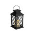 Päikesepaneeliga dekoratiivne LED-latern elektrilise küünlaga, must, 28cm x 14cm x 14cm