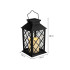 Päikesepaneeliga dekoratiivne LED-latern elektrilise küünlaga, must, 28cm x 14cm x 14cm