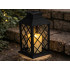 Päikesepaneeliga dekoratiivne LED-latern elektrilise küünlaga, must, 28cm x 14cm x 14cm