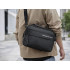 Meeste must vöökott-õlakott, crossbody, reguleeritava rihmaga – 30 × 9 × 21 cm