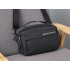 Meeste must vöökott-õlakott, crossbody, reguleeritava rihmaga – 30 × 9 × 21 cm