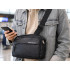 Meeste must vöökott-õlakott, crossbody, reguleeritava rihmaga – 30 × 9 × 21 cm