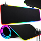 RGB-valgustusega mängurihiirematt hiirele ja klaviatuurile, XXL, 90 × 40 cm