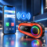 Mootorratta kiivri Bluetooth-sidesüsteem mikrofoni ja RGB-valgustusega, USB-C, Q08 2X