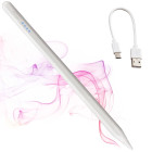 Aktiivne puutepliiats tahvelarvutile ja telefonile, USB-C, magnetkinnitusega, valge, 16,6 cm