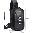 Vargusvastase kombinatsioonlukuga ühe õlarihmaga seljakott, must, 5 l, 28 × 19 × 9 cm