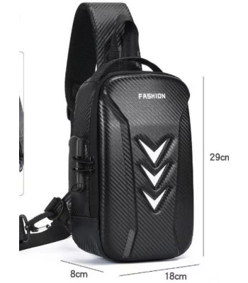 Vargusvastase kombinatsioonlukuga ühe õlarihmaga seljakott, must, 5 l, 28 × 19 × 9 cm
