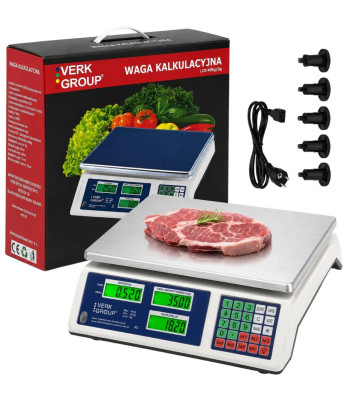 VERK GROUP kalkuleeriv kauplusekaal, 40 kg, 5 g