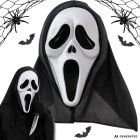 Halloweeni Scream-õudusmask musta kapuutsiga, 18 × 35 cm