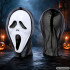 Halloweeni Scream-õudusmask musta kapuutsiga, 18 × 35 cm