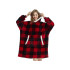 Soe ja pehme ruuduline pleedpusa kapuutsiga, 2 ühes, XXL