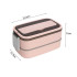Korruseline lõunakarp lahtrite ja söögiriistadega, roosa, 1400 ml, XXL, 21,5 × 11,5 × 11 cm