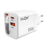 65 W kiirlaadija sisseehitatud USB-C-kaabli ja USB-portidega, PD-75, 10 × 4 × 4,5 cm