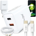 Võrgulaadija KLGO USB-C ja USB-A pordiga, USB-C/USB-C kaabliga, 35 W