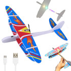 LED-valgustusega vahtpolüstüreenist lendav lennuk elektrimootoriga, USB, 27,5 cm