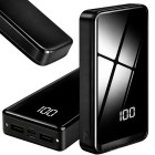 Akupank USB-C ja USB-A ühendustega, kahe LED-taskulambiga, 20000 mAh