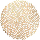 Ümar ažuurne dekoratiivne plastist taldrikualus lauale, kuldne – 41 cm