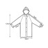 Must kapuutsiga taskusse mahtuv vihmakeep – universaalsuurus, 140 cm / 120 cm / 68 cm