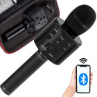 Juhtmevaba Bluetooth-karaokemikrofon kõlariga, ümmargune, ümbrisega ja eri režiimidega