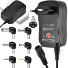 Universaalne reguleeritav toiteadapter USB-väljundiga, 3V–12V, 6 otsikut