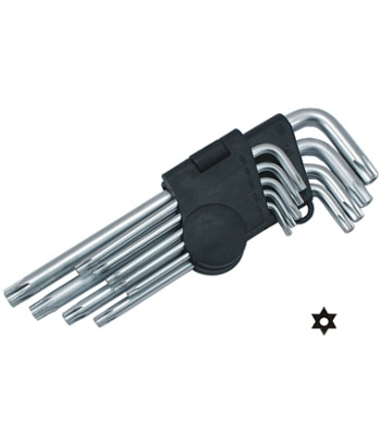 9-osaline keskmise suurusega TRX-avaga Torx-võtmete komplekt, Cr MIDDLE 9X, 10-50