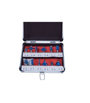 Puidufreeside komplekt PROFI, metallkarbis, 12 tk, 8 mm