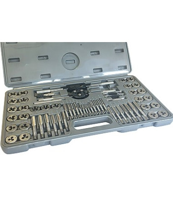 Keermepuuride ja keermelõikurite komplekt PROFI INCH AND METRIC, 60 osa, M3–M12, 4-1/2″ NC NF