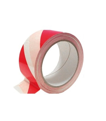 Isekleepuv valge-punane hoiatuslint GLUE RED/WHITE 50MM x 33M
