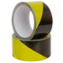 Isekleepuv kollase-mustakirju hoiatuslint GLUE BLACK/YELLOW 50MM x 33M