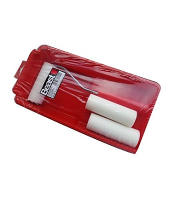 Poroloonist värvirullide komplekt koos värvialusega, 3 tk – 3X 100MM, HD-FOAM, CUV-30CM, HNDL:25CM