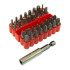 Magnetiliste CR-V kruvikeerajaotsakute komplekt hoidikuga – 33 bitti, 2 adapterit, PZ ×7, PH ×7, SL ×5, HEX ×6, TORX ×7