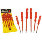 Isoleeritud lapik- ja ristpeakruvikeerajate komplekt magnetotstega, 6 tk