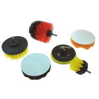 Trellile kinnitatavad nailonist puhastusharjad detailinguks, kuuskantvars, 6 tk (1+3+2)