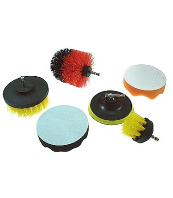 Trellile kinnitatavad nailonist puhastusharjad detailinguks, kuuskantvars, 6 tk (1+3+2)