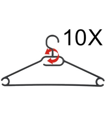 Pööratava konksuga riidepuud, 10 tk, 410 mm