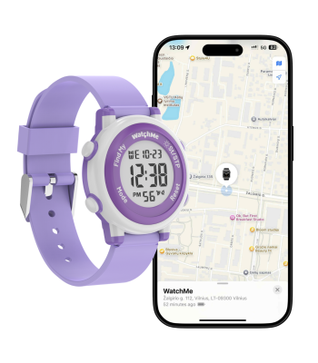 Laste nutikell Apple Find My funktsiooniga, WatchMe, lilla