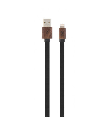 Punutud kaabel USB / Lightning 1m, must