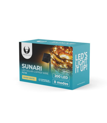 SUNARI päikeselamp LED FLS-82 vaskjuhe 22m 600mAh Li-Ion Forever Light