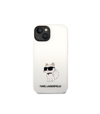 Karl Lagerfeld ümbris iPhone 14 Plus 6,7-le KLHCP14MSNCHBCH valge HC Silikoon NFT Choupette