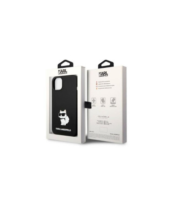 Karl Lagerfeldi ümbris iPhone 14 Plus 6,7-le KLHMP14MSNCHBCK Must kõva ümbris Magsafe Silicone NFT Choupette