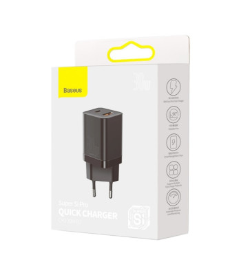 Baseus seinalaadija Super Si PD 30W 1x USB-C 1x USB must