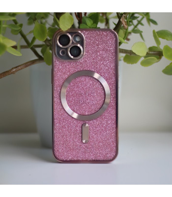 Glitter Chrome Mag ümbris, mõeldud iPhone 15 Pro 6,1, roosa